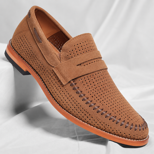 Classic men's penny loafers in a slip-on style, perfect for versatile everyday wear.