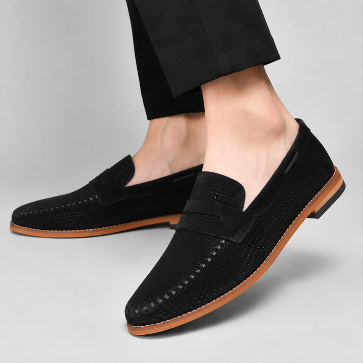 Durable men's classic penny loafers, easy slip-on style for comfortable everyday wear.