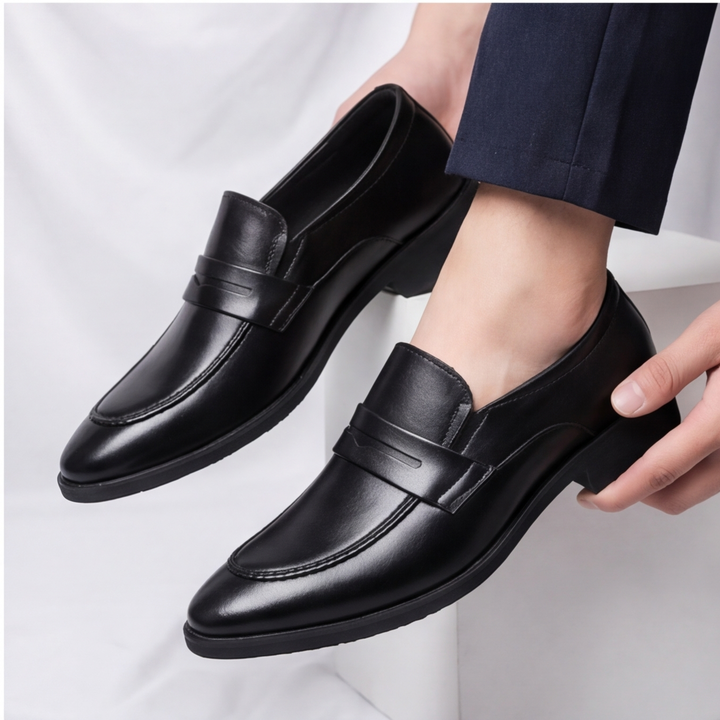 Easy slip-on mens penny loafers, combining classic style with comfortable design for daily wear.