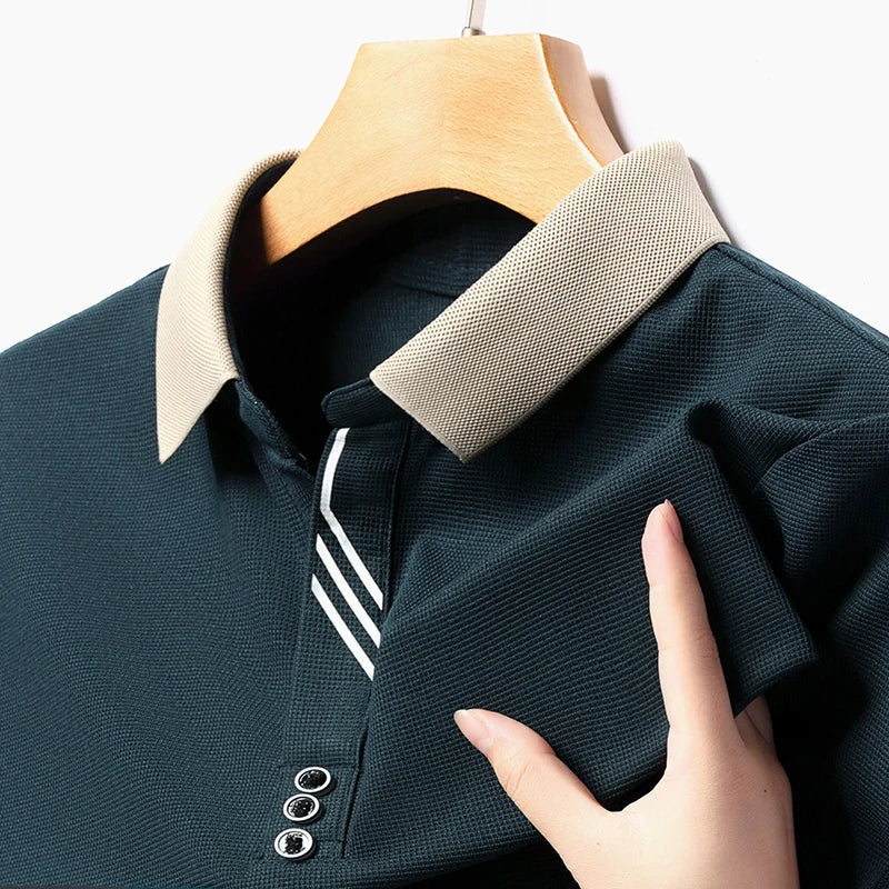 Stylish men's classic performance polo, a comfortable and versatile short-sleeve top for any occasion.