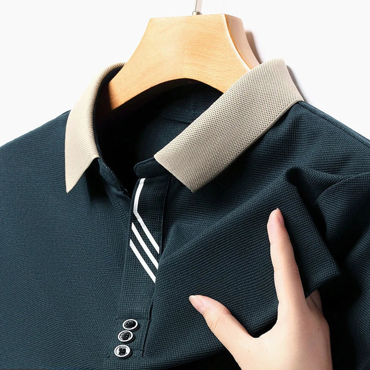 Stylish men's classic performance polo, a comfortable and versatile short-sleeve top for any occasion.