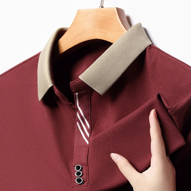 Men's durable performance polo shirt with a classic fit, short sleeves, and easy care for active comfort.
