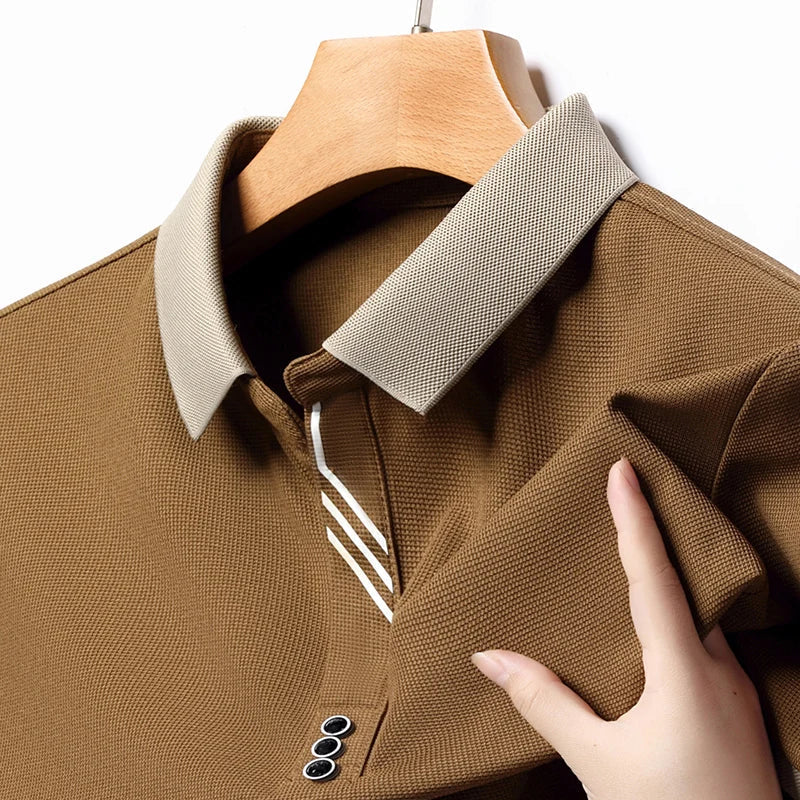 Classic men's short-sleeve performance polo, offering versatile style, everyday comfort & easy care.