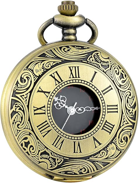 Durable metal Men's Pocket Watch with classic Roman numerals, a high-quality quartz timepiece.