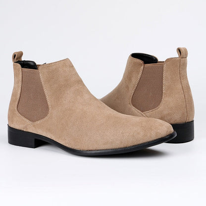 Men's durable slip-on Chelsea boots with a robust wedge heel for long-lasting comfort.