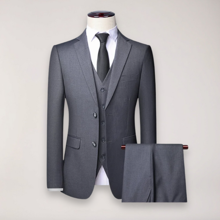 Professional men's business suit, a classic three-piece design for formal events and corporate settings.