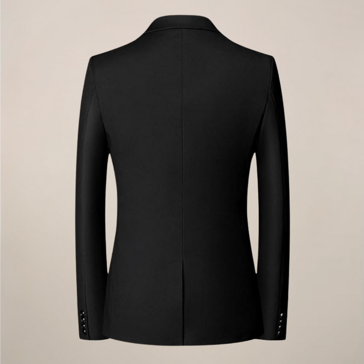 Stylish men's tailored two-button blazer, ideal for formal wear or elegant occasions. Sophisticated men's fashion.