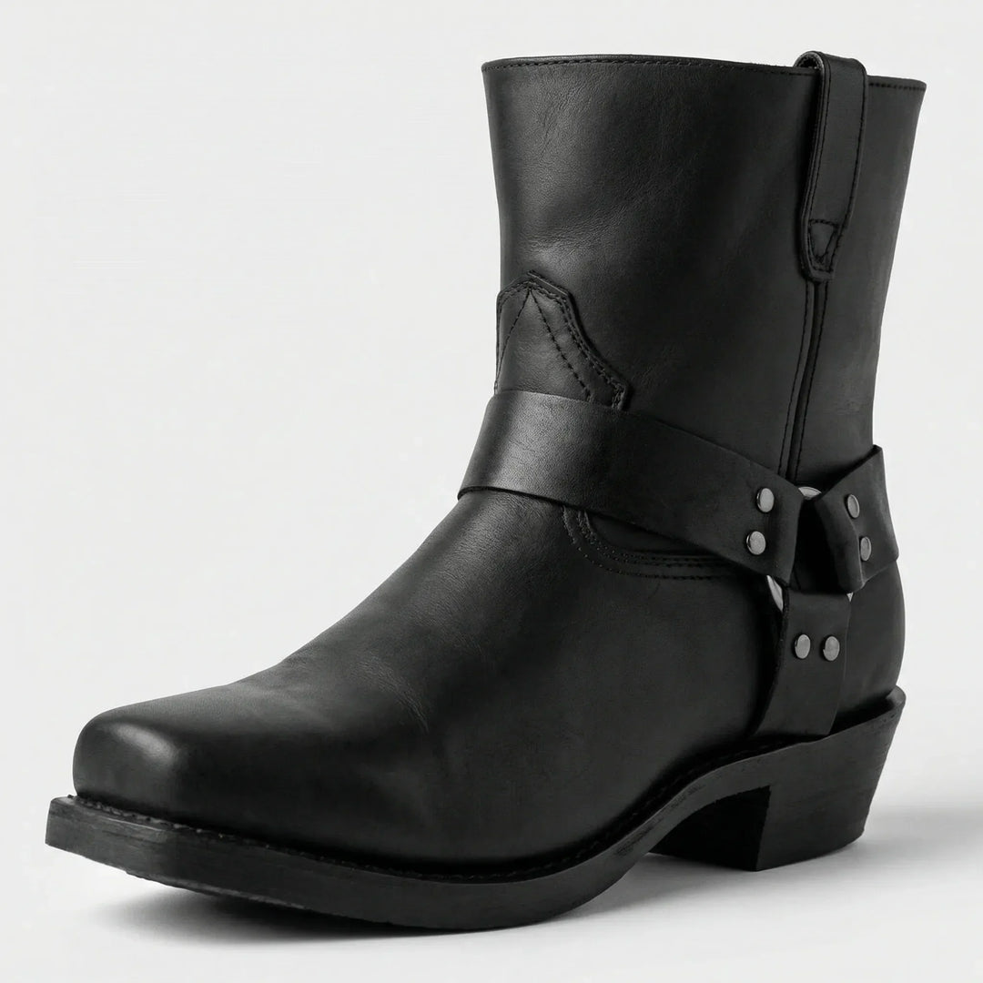 Men's footwear: Classic Western cowboy boots, Allan style. Comfort-focused slip-on design with a sturdy block heel.
