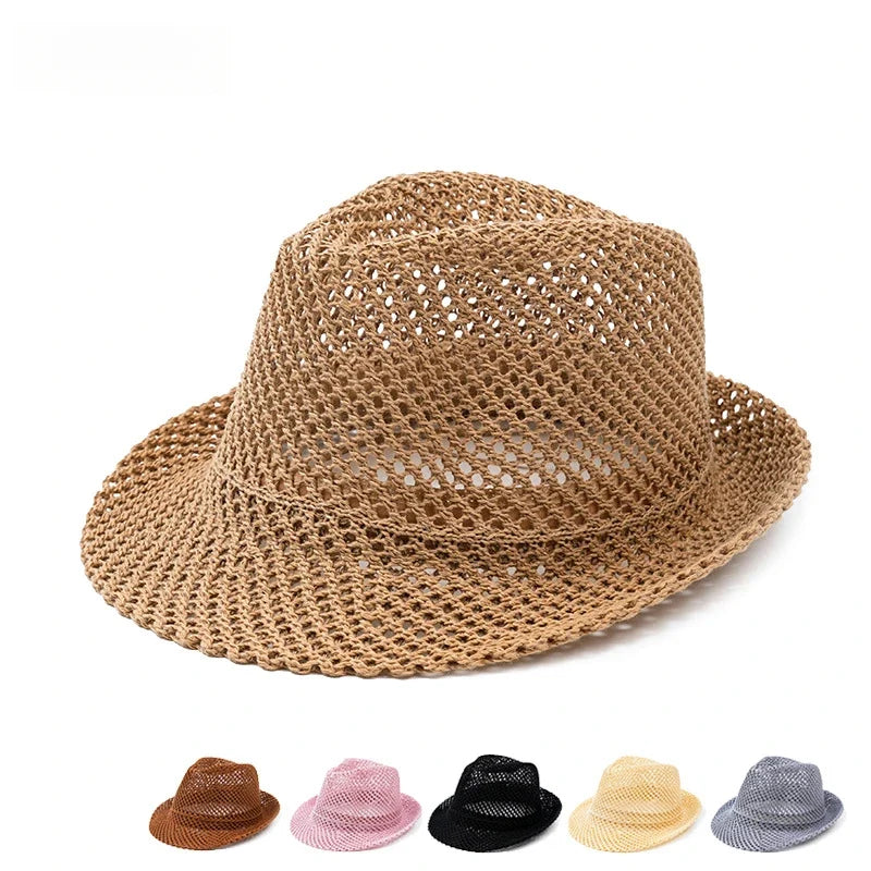 Authentic Panama straw hat, unisex, essential for sun protection, beach trips, and summer style.