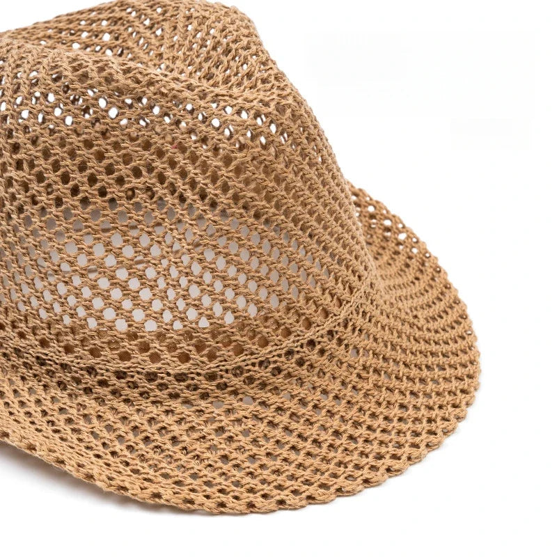 Fashionable unisex Panama hat, classic straw design, a must-have accessory for summer sun.