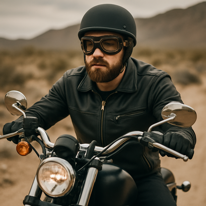 Classic pilot biker goggles, unisex, with clear lenses for motorcycle riding gear protection