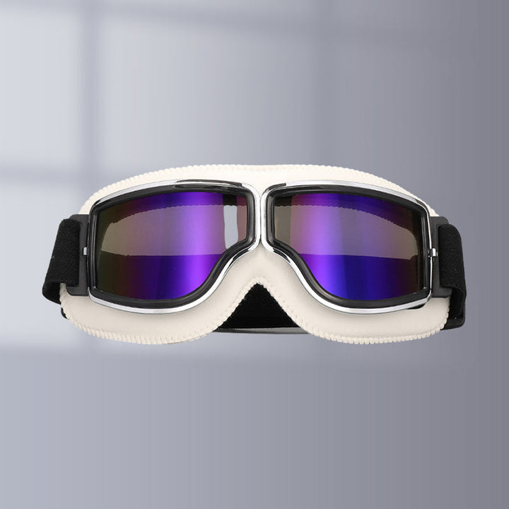 Unisex vintage style motorcycle goggles, eye protection for men and women riders.