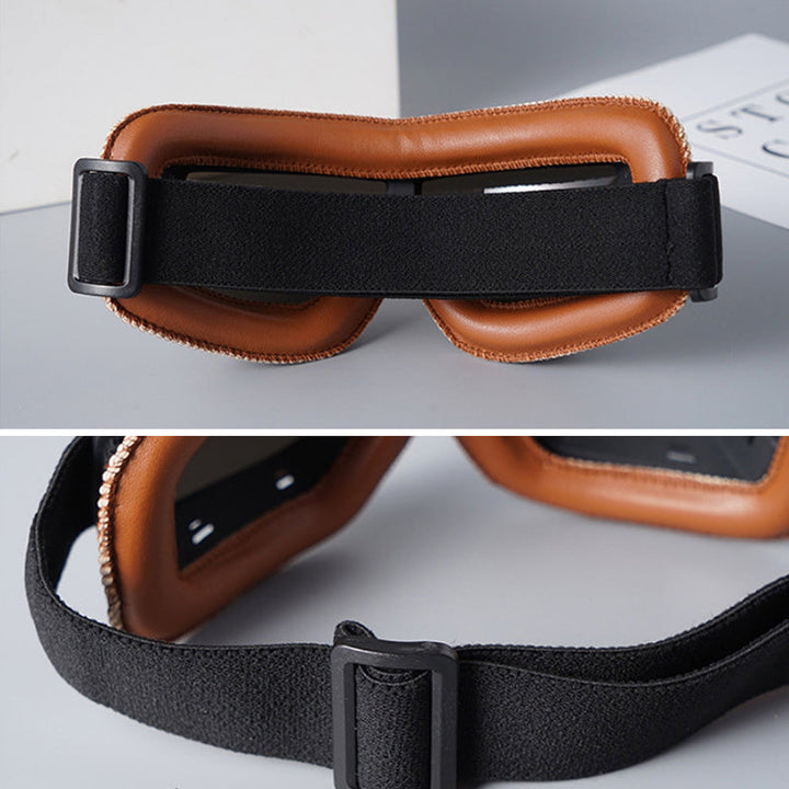 Classic aviator-style retro motorcycle goggles, comfortable fit, full eye defense.