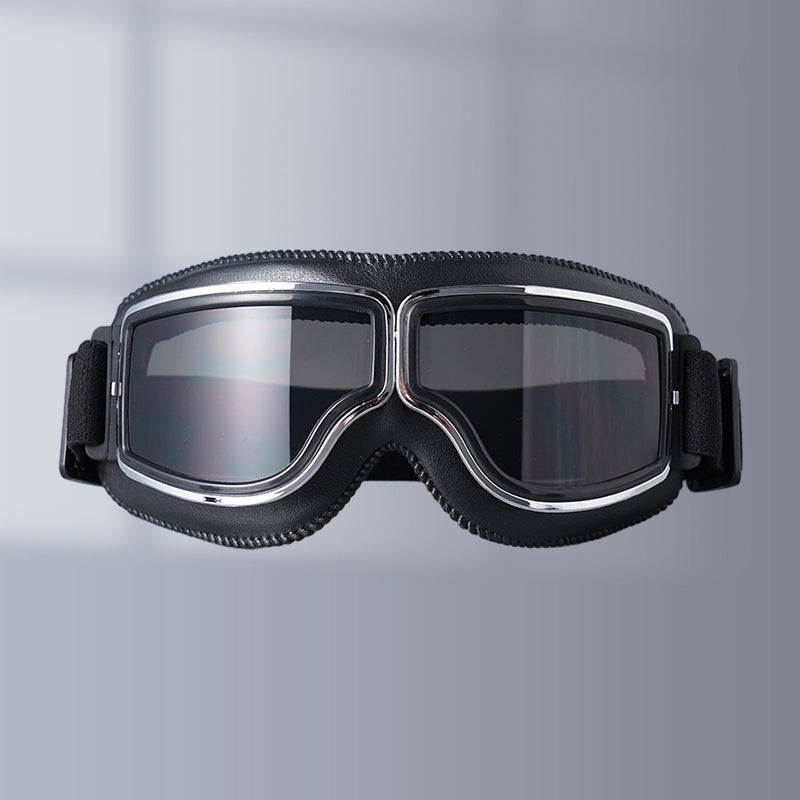 Protective cycling goggles with UV lens, retro style for outdoor sports.
