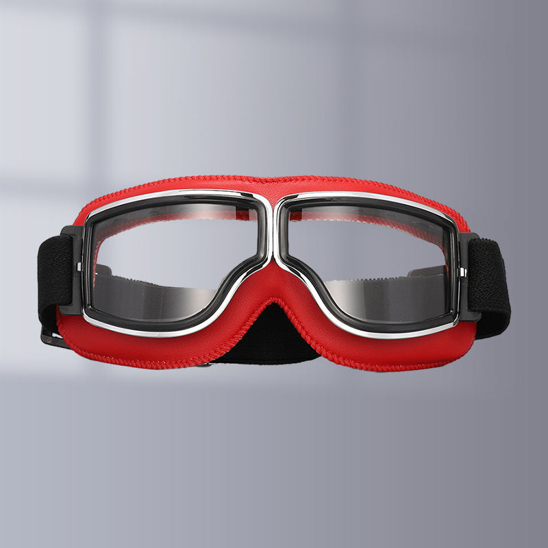 Comfortable classic motorcycle goggles, vintage appeal, full eye protection.