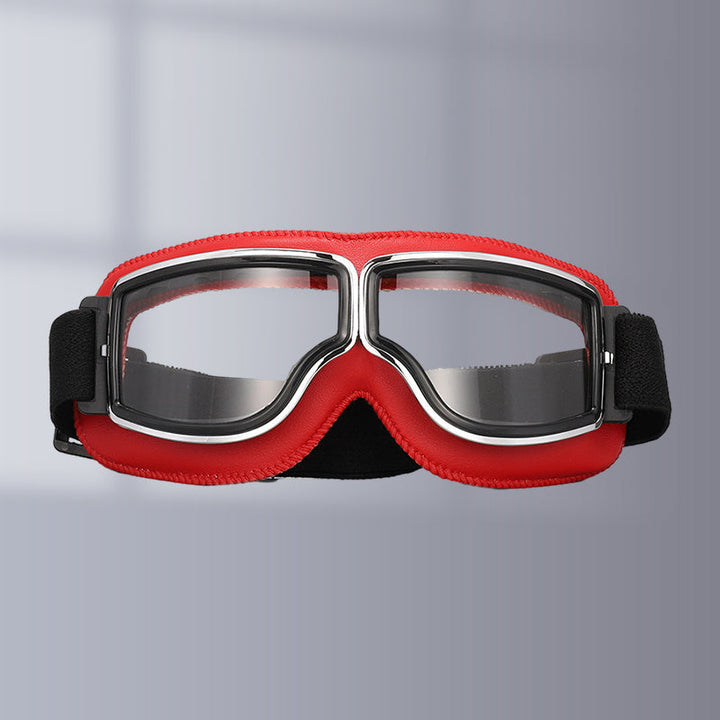 Comfortable classic motorcycle goggles, vintage appeal, full eye protection.