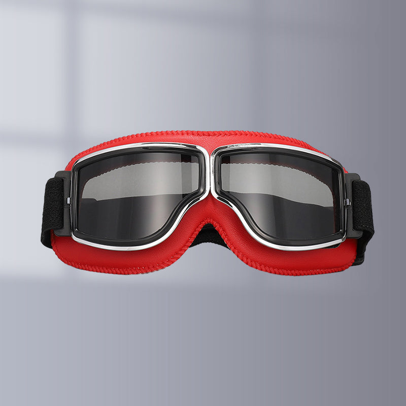 Outdoor sports goggles, retro design, UV & wind protection for cycling & skiing.