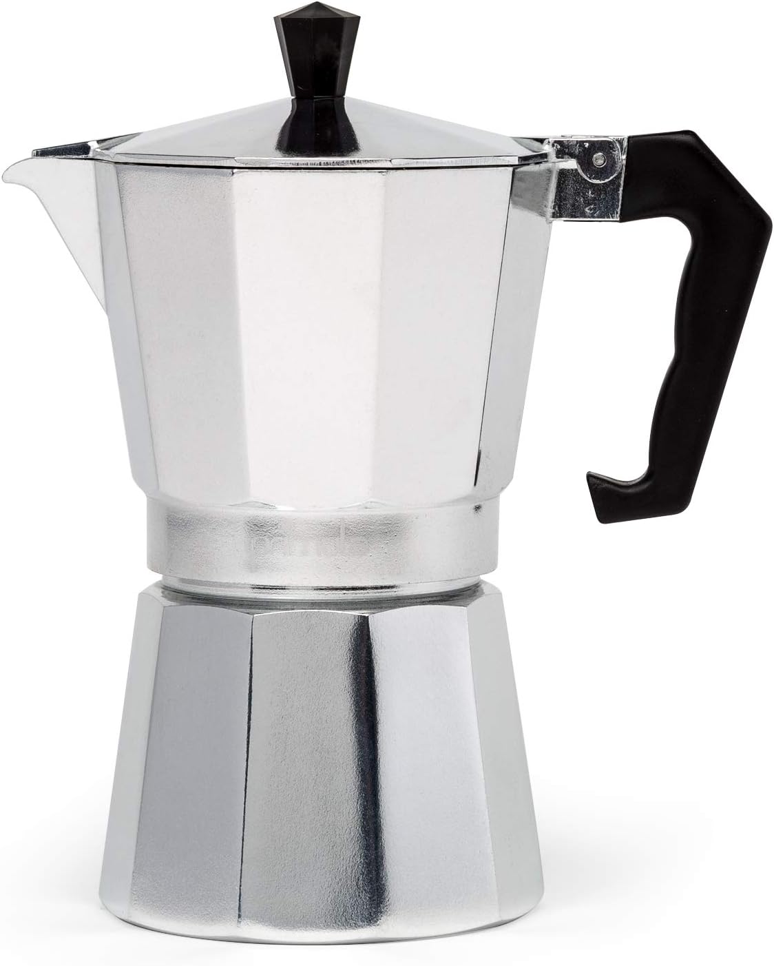 Classic stovetop espresso moka pot coffee maker for rich Italian & Cuban café brewing at home.