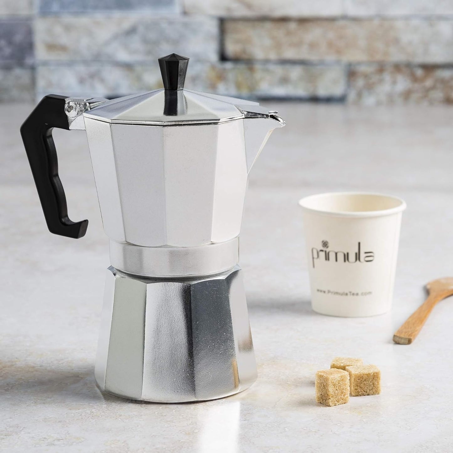 Sleek classic moka pot for stovetop espresso. Brew authentic Italian, Cuban, or home coffee with ease.