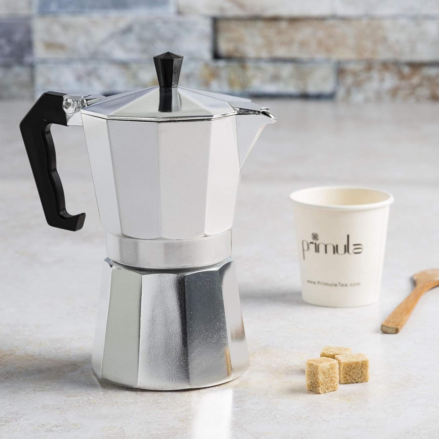 Sleek classic moka pot for stovetop espresso. Brew authentic Italian, Cuban, or home coffee with ease.