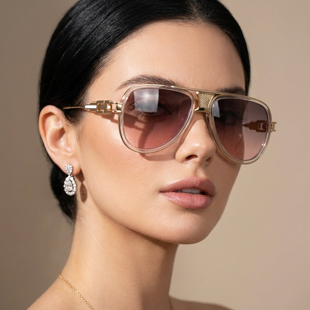 Chic unisex aviator sunglasses, enhanced UV protection, a must-have fashion accessory for any outdoor trip.