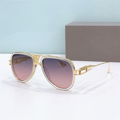 Modern aviator sunglasses, durable acetate frame, superb eye protection from UV rays, versatile for outdoor.