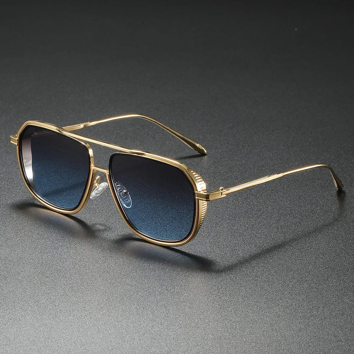 Comfortable unisex aviator sunglasses. Classic metal frame design with anti-glare and UV protective lenses.