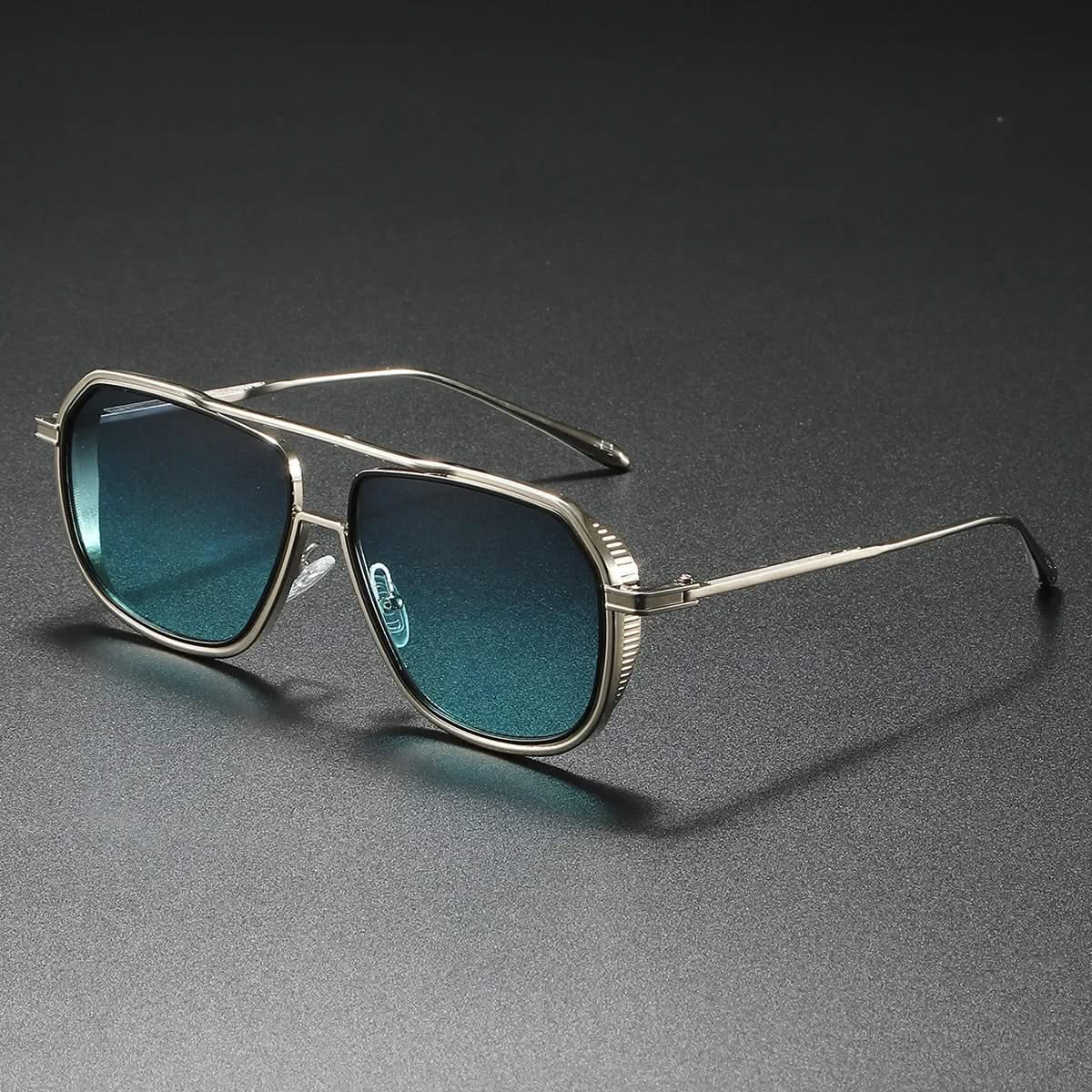 Sleek metal frame unisex aviator sunglasses. Classic style with glare reduction & UV protection eyewear.