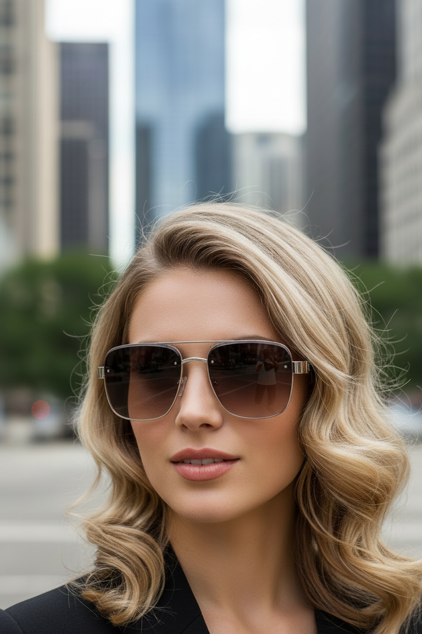 High-quality unisex aviator eyewear with a polished metal frame, ensuring reliable UV400 protection for your eyes.