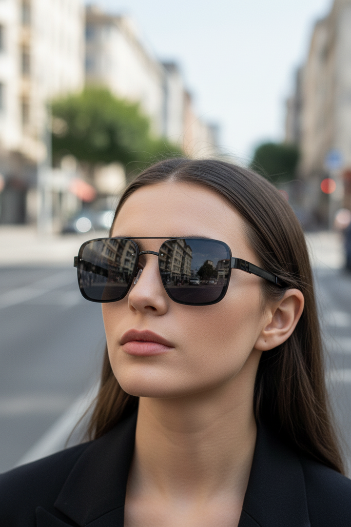 Timeless aviator metal frame sunglasses, unisex design, providing superior UV400 sun protection for all outdoor activities.