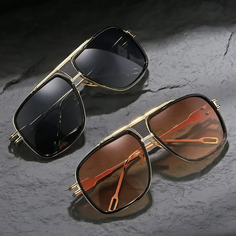 Classic unisex aviator sunglasses with stylish gold frame for timeless fashion and sun protection.