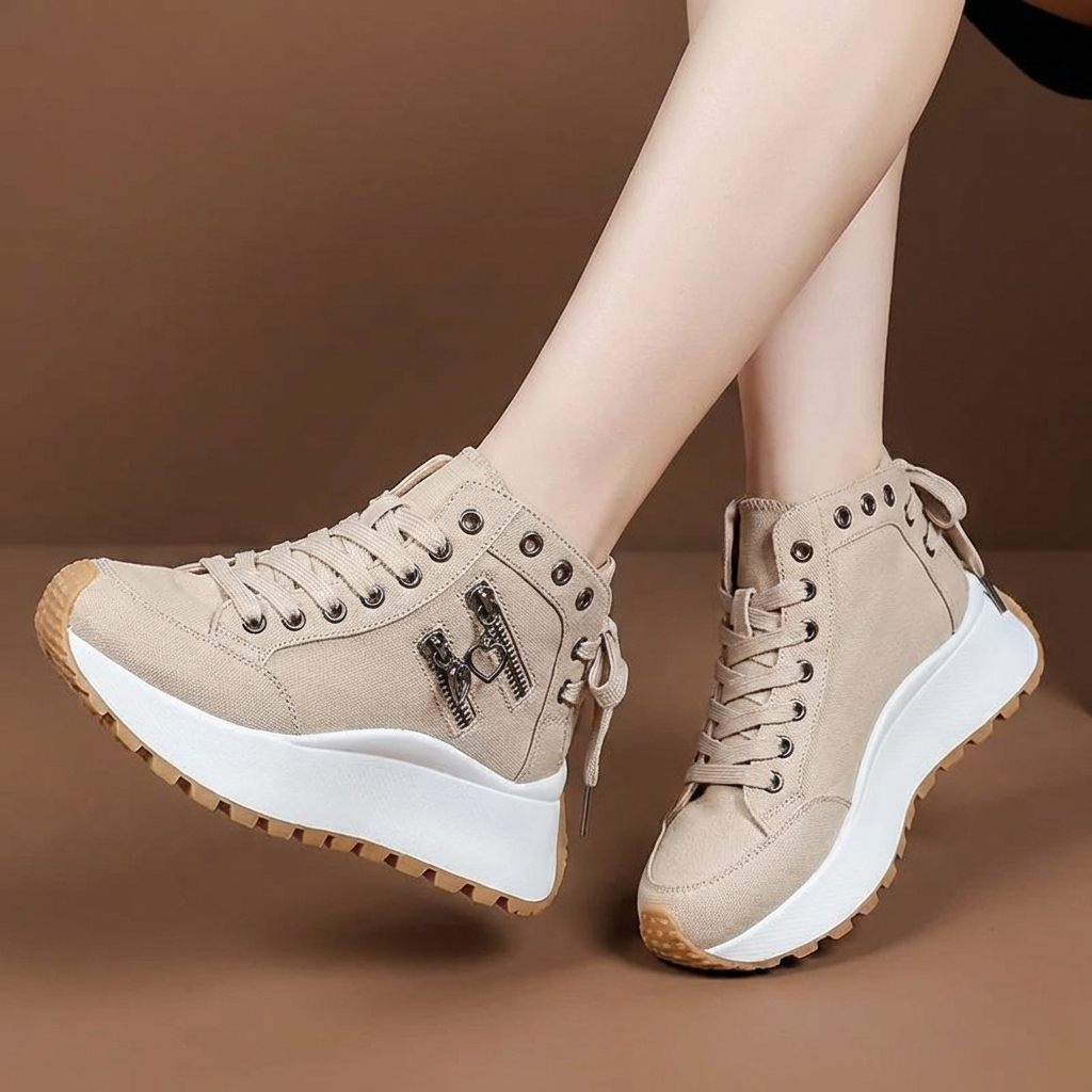 Comfortable unisex denim walking shoes with classic lace-up design, ideal for casual style.
