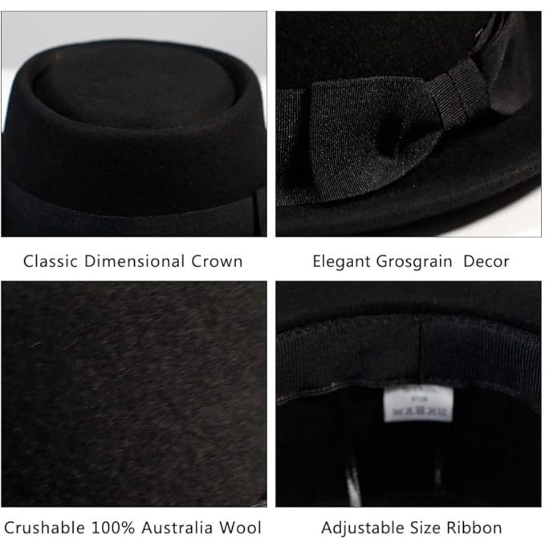 Sophisticated grey wool felt pork pie fedora hat, a classic unisex accessory enhancing any winter outfit. Durable fashion.