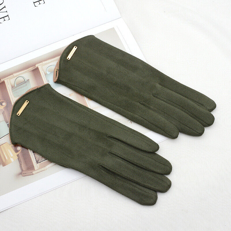 Classic black touchscreen gloves for women, ideal for cold weather.