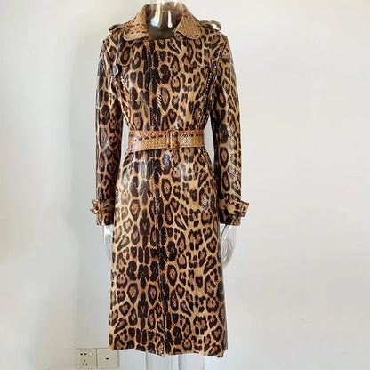 Chic women's double-breasted trench coat, a timeless and sophisticated long coat for fall fashion.