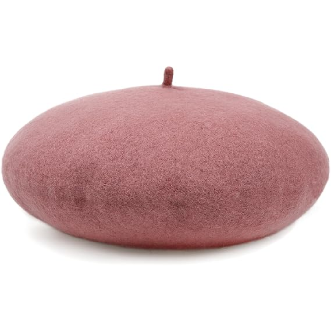 Classic women's French wool beret, stylish winter hat, warm fashion accessory.