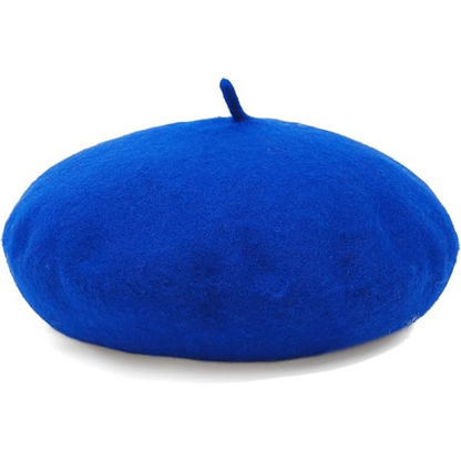 Women's classic wool beret, solid color French hat, stylish for winter comfort.