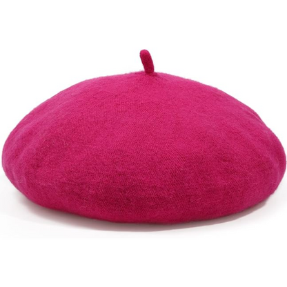 Fashionable women's wool beret, classic French style, warm winter headwear.