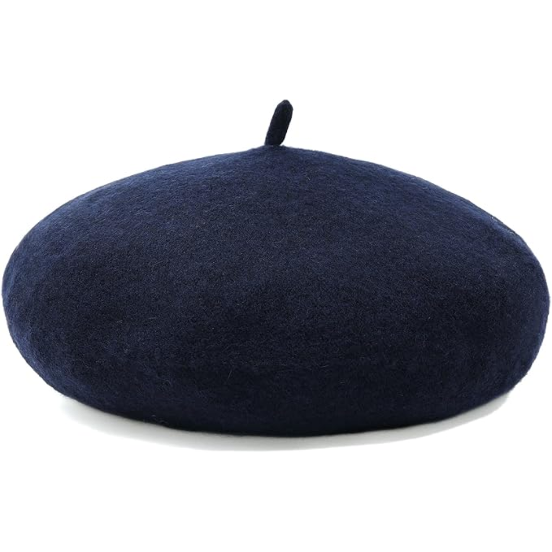 Comfortable women's French wool beret, perfect classic style winter hat accessory.
