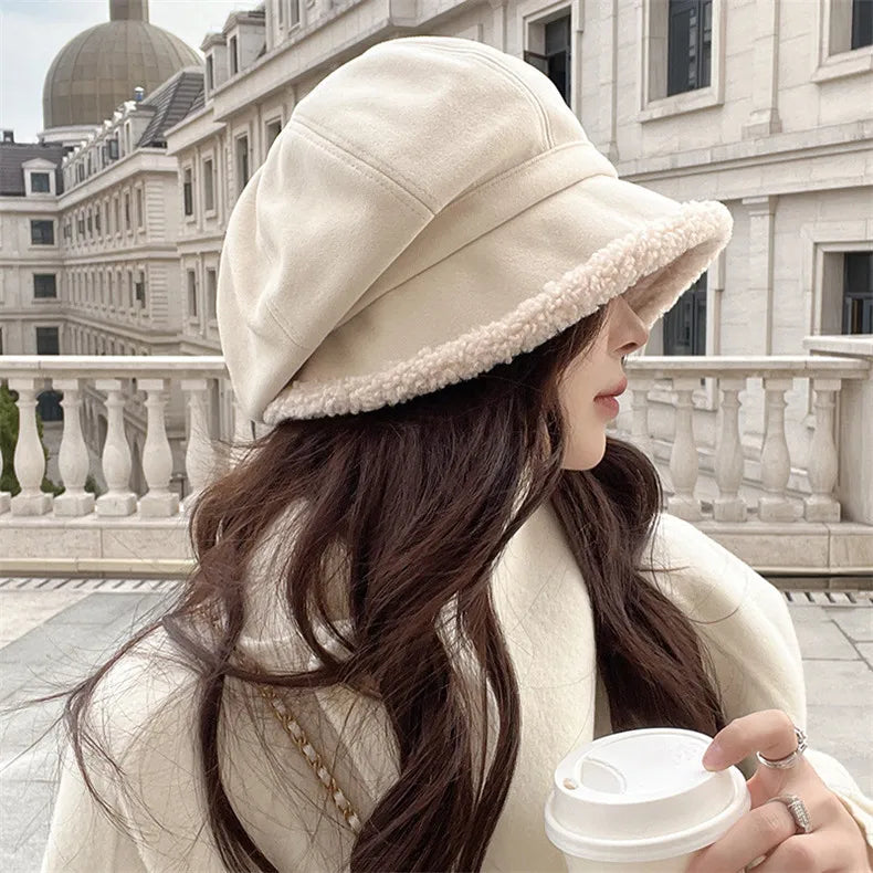 Elegant women's velvet beret hat with a smooth texture, enhancing classic style for any fall or winter look.