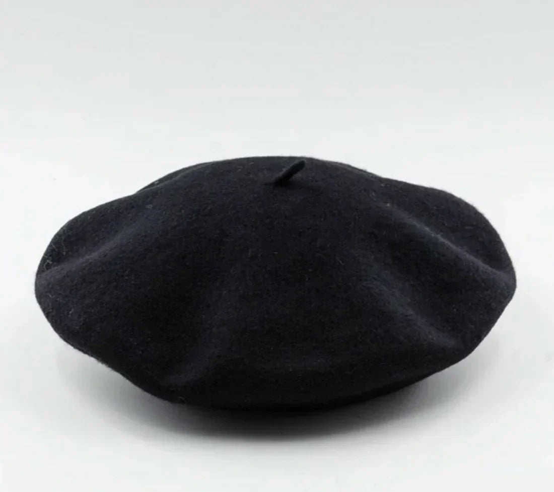 Elegant women's wool beret. A sophisticated, warm hat and fashion accessory.