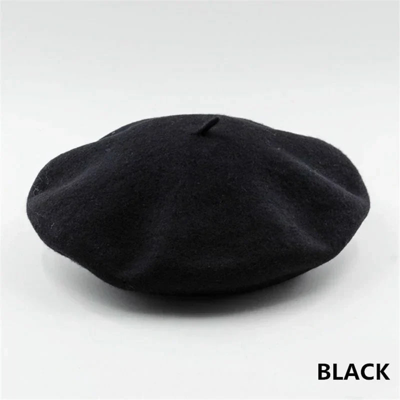 Soft wool French style beret for women. A fashionable winter hat & accessory.
