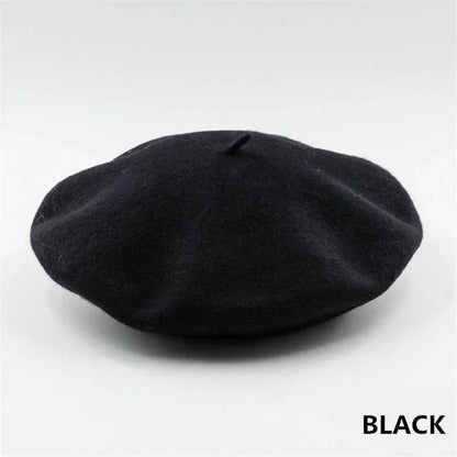 Soft wool French style beret for women. A fashionable winter hat & accessory.