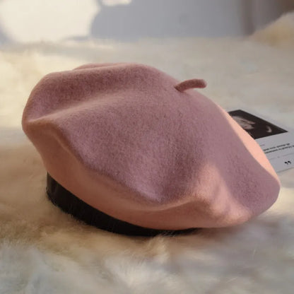 Classic women's soft wool beret. Warm, French style headwear for ladies.