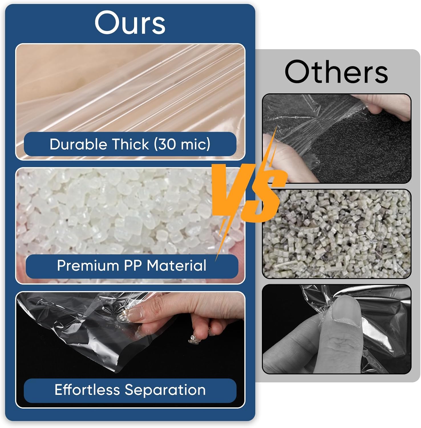 Clear protective bags, 50-count, perfect for long-term wardrobe storage & travel.