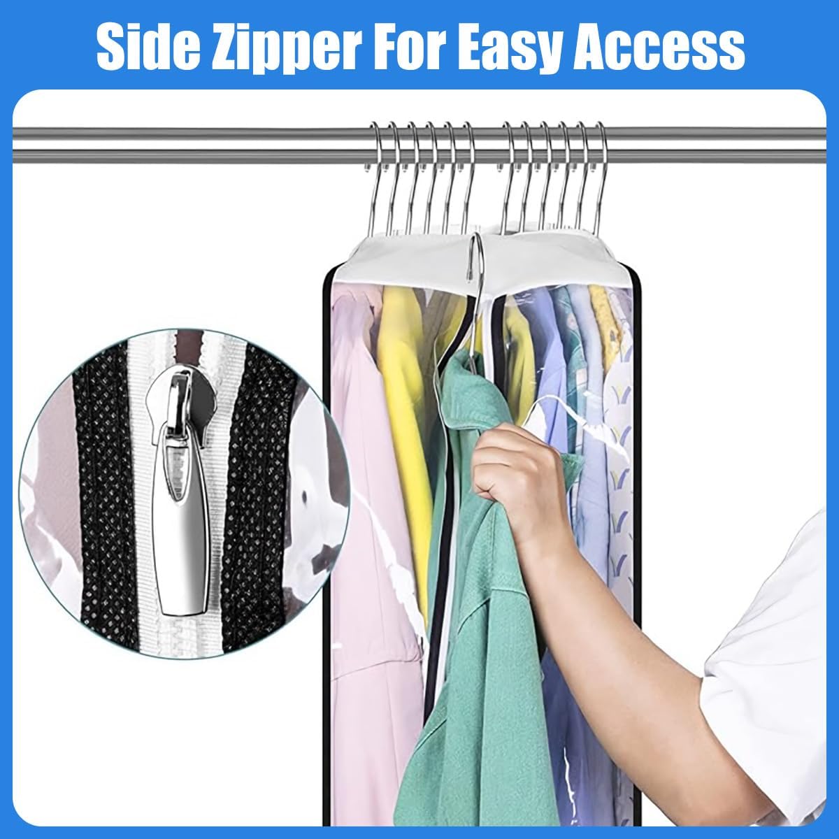 Essential 6-pack clear garment storage bags for home organization & clothing care.