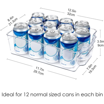 CoolOrganize 4-piece clear refrigerator organizer set, perfect for tidy food and beverage storage.