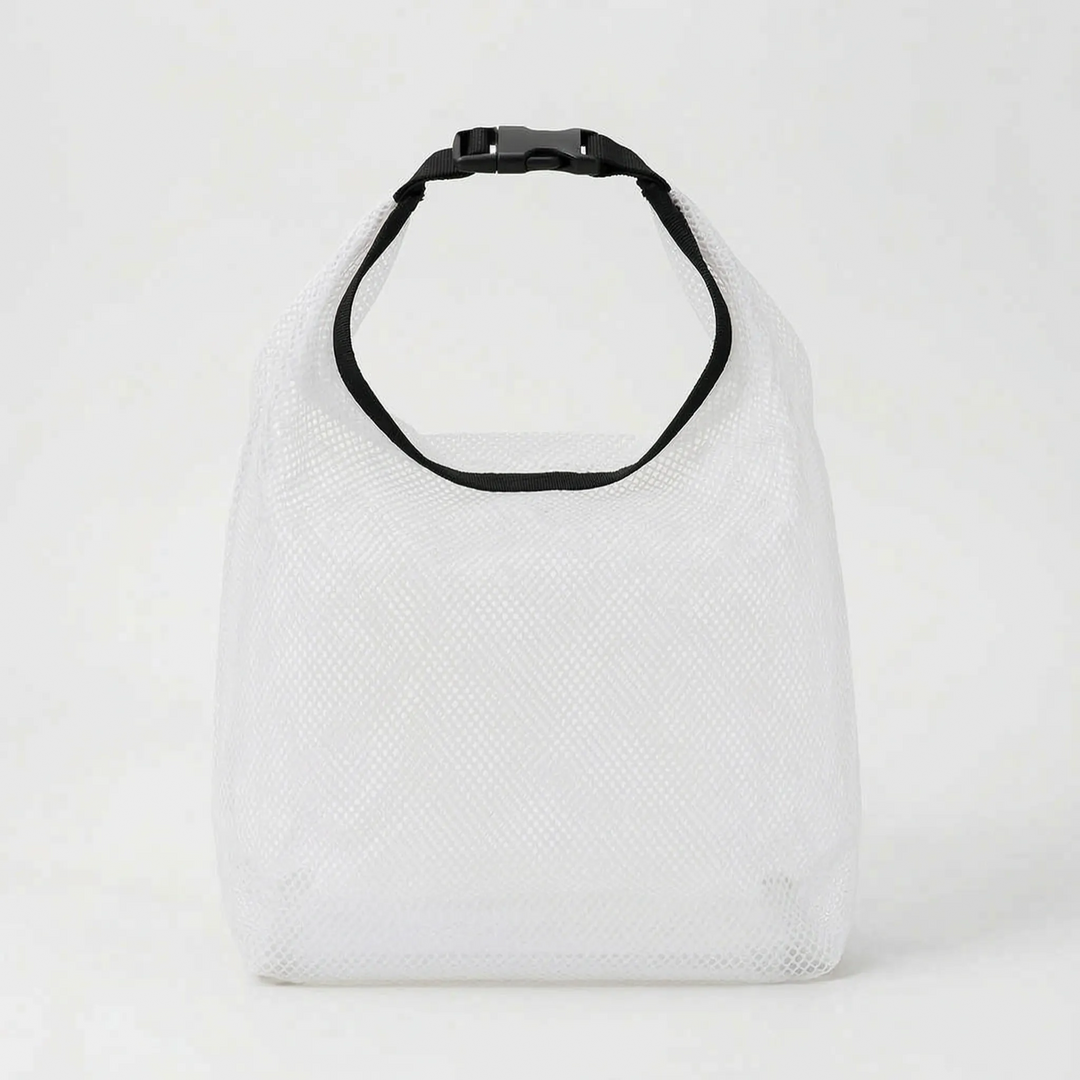 Convenient clear view travel bag, ideal for organizing toiletries & keeping items dry.
