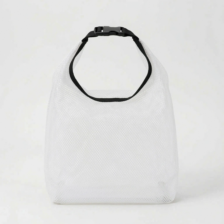 Convenient clear view travel bag, ideal for organizing toiletries & keeping items dry.