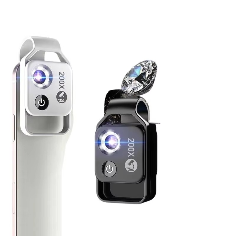 Educational 200X smartphone microscope lens, a powerful scientific tool for detailed observation & discovery.